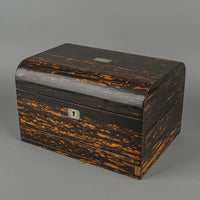 Antique Victorian Coromandel Jewelry/Vanity Case & Contents