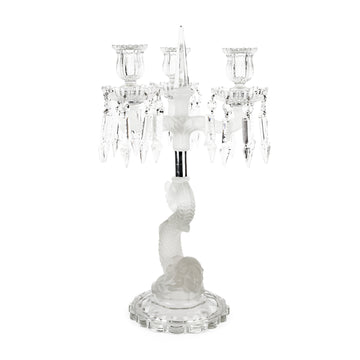 Baccarat Style DAUPHIN 3 Light Candelabrum w/Lustres