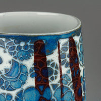 ROYAL COPENHAGEN Johanne Gerber Baca Blue Fajance Vase 780/3101