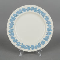 WEDGWOOD Blue On White Embossed Queens Ware Tea & Coffee Set 39 Pieces