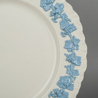 WEDGWOOD Blue On White Embossed Queens Ware 8 Place Settings Plus Extras