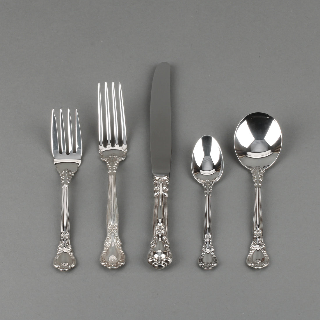 BIRKS Chantilly Sterling Silver Luncheon Flatware - 12 Place Settings