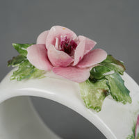 ROYAL ALBERT Moss Rose China Floral Napkin Rings - Set of 7
