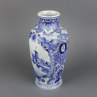 ROYAL DELFT Hand-Painted Windmill/Boat Vase