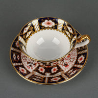 ROYAL CROWN DERBY Traditional Imari 2451 Footed Cup & Saucer