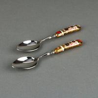 ROYAL CROWN DERBY Old Imari 1128 Stainless Steel Teaspoons - Set of 2