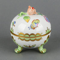 HEREND Queen Victorian Rose Knob Footed Bonboniere 6186