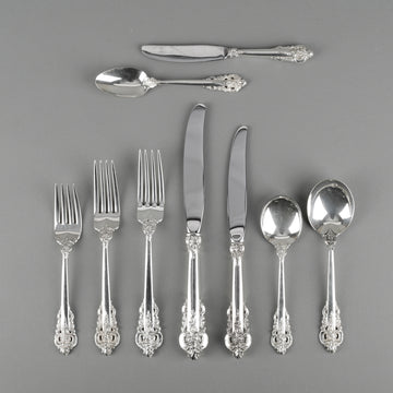 WALLACE Grande Baroque Sterling Silver Flatware - 8 Place Settings +