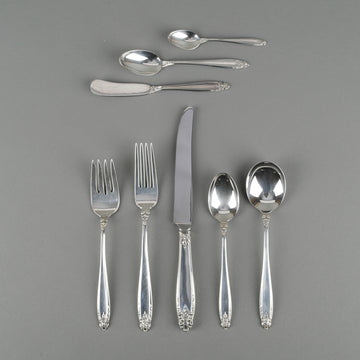 INTERNATIONAL STERLING Prelude Sterling Silver Luncheon Flatware - 8 Place Settings ++