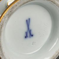 MEISSEN Hand-Painted Spill Vase Cobalt Ground