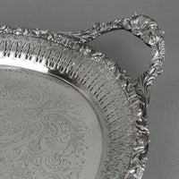 BIRKS Regency Plate Chased, Engraved, & Pierced Silverplate Tray