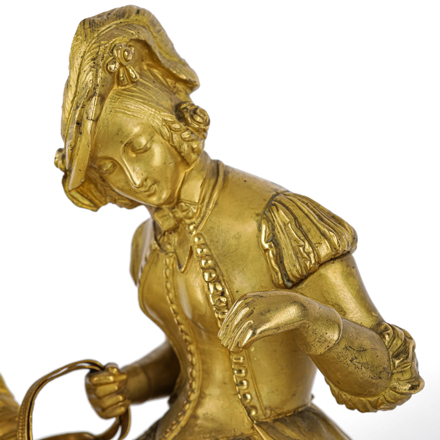 MIROY FRERES, Paris-Ormolu Bronze Figural Mantel Clock