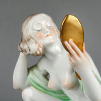 HEREND Kneeling Nude with Mirror #5724 Figurine