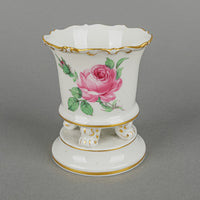 MEISSEN Hand Painted Rose Scroll Foot Vase 1026