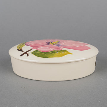 MOORCROFT Magnolia Cream Ground Lidded Oval Box
