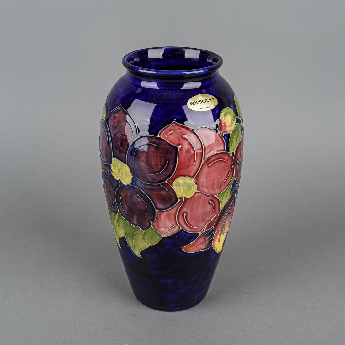 MOORCROFT Clematis Blue Ground Vase 393/10