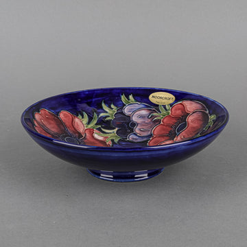 MOORCROFT Anemone Blue Ground Footed Bowl