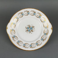 ROYAL CROWN DERBY Floral & Gold Leaves Scroll Tea Set