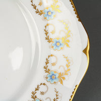 ROYAL CROWN DERBY Floral & Gold Leaves Scroll Tea Set