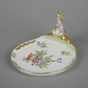HEREND Queen Victoria Dolphin Trinket Dish 8759
