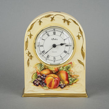 AYNSLEY Orchard Gold Desk Clock  Hand Painted