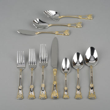 ROYAL ALBERT Old Country Roses Gold Stainless Steel Flatware - 12 Place Settings +