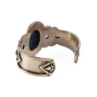 Sterling Silver Oval Lapis Lazuli, Topaz, & Amethyst Cuff Bracelet