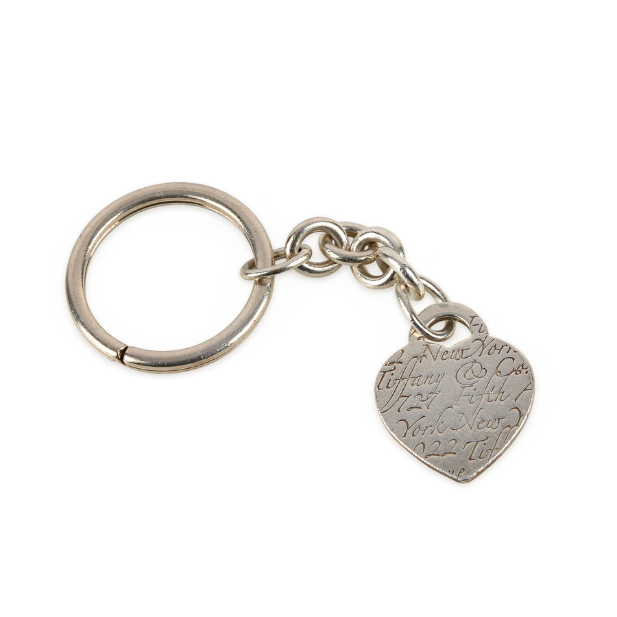 TIFFANY & CO. Sterling Silver Fifth Ave Heart Keyring