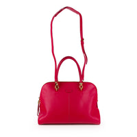 TODS Sella Bugatti Satchel - Fuchsia Pebbled Leather