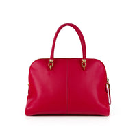 TODS Sella Bugatti Satchel - Fuchsia Pebbled Leather