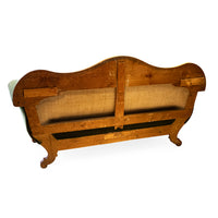 Biedermeier Rolled Arm Sofa with Green Upholstery