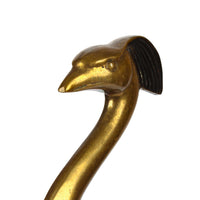 Yellow & Oxidized Bronze Peacocks - Set of 2