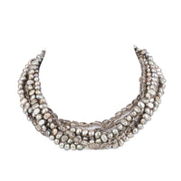 AMY KAHN RUSSELL Quartz Grey FW Pearl 7 Strand Necklace