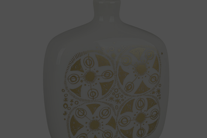 PORSGRUND NORWAY Gold & White Bottle Vase