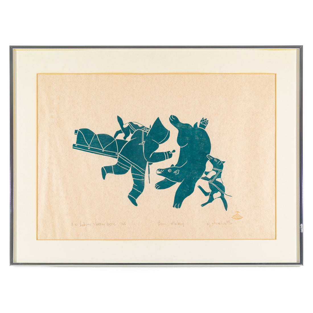 Mona Ohoveluk (Ulukhaktok 1935-1992) "Bear Attacking"