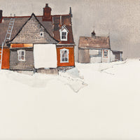 Unknown Artist, Winter Landscape With Houses - Mixed Media on canvas