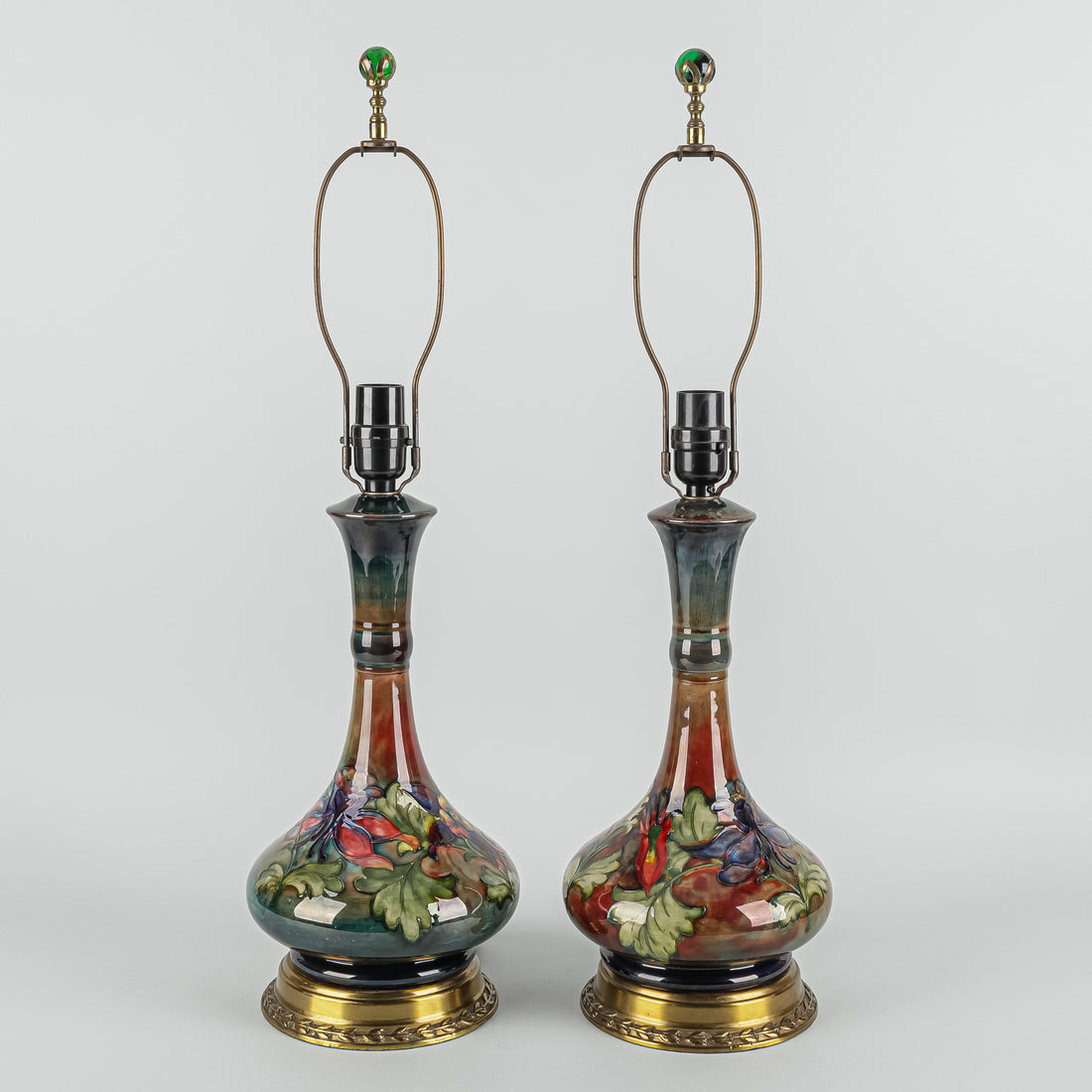 MOORCOFT Orchid Blue/Green Ground Lamps Set of 2