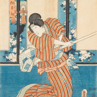 Japanese Ukio-e Woodblock Print Kabuki Actor With Sword
