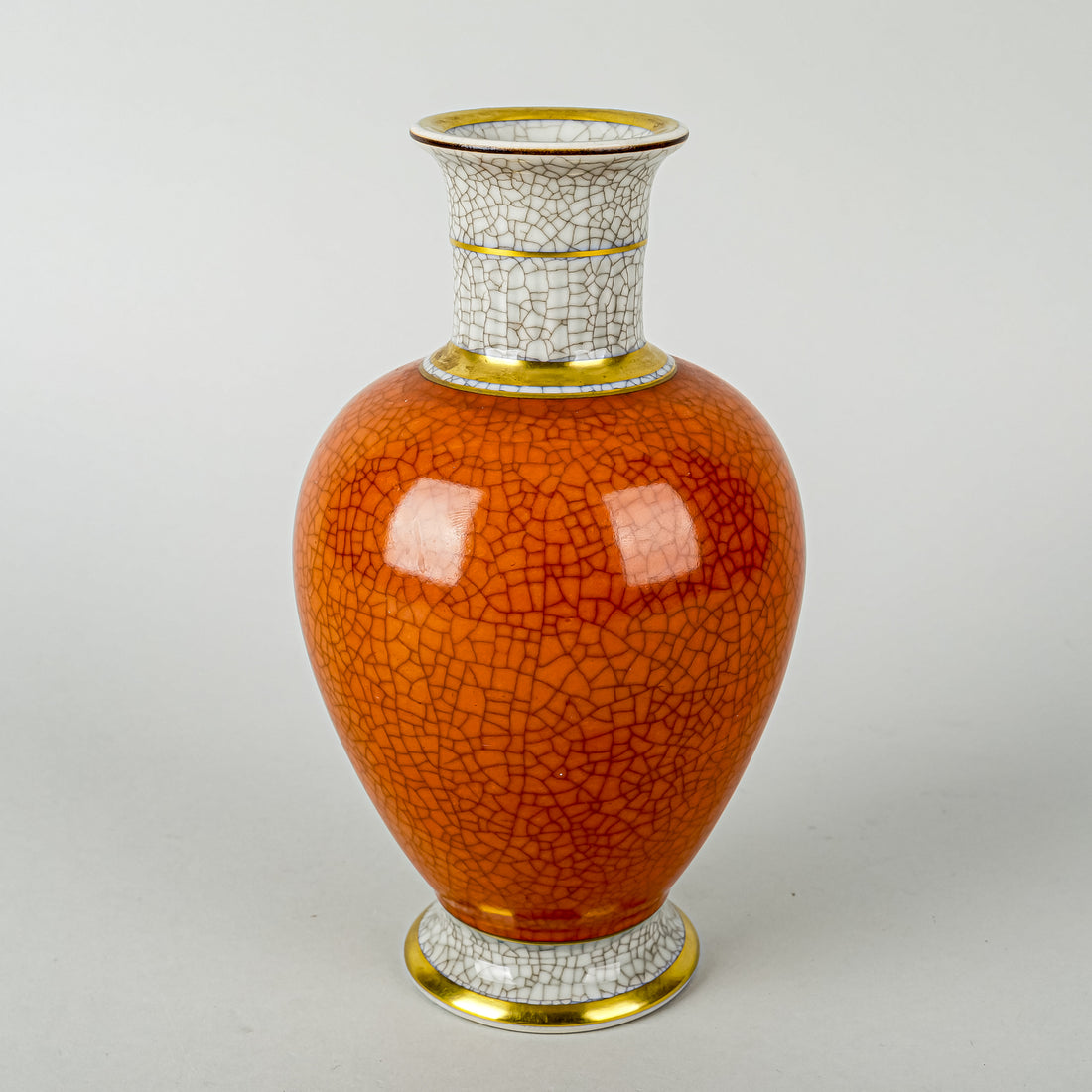 ROYAL COPENHAGEN Thorkild Olsen Orange Crackle Vase 212/3032