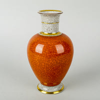 ROYAL COPENHAGEN Thorkild Olsen Orange Crackle Vase 212/3032