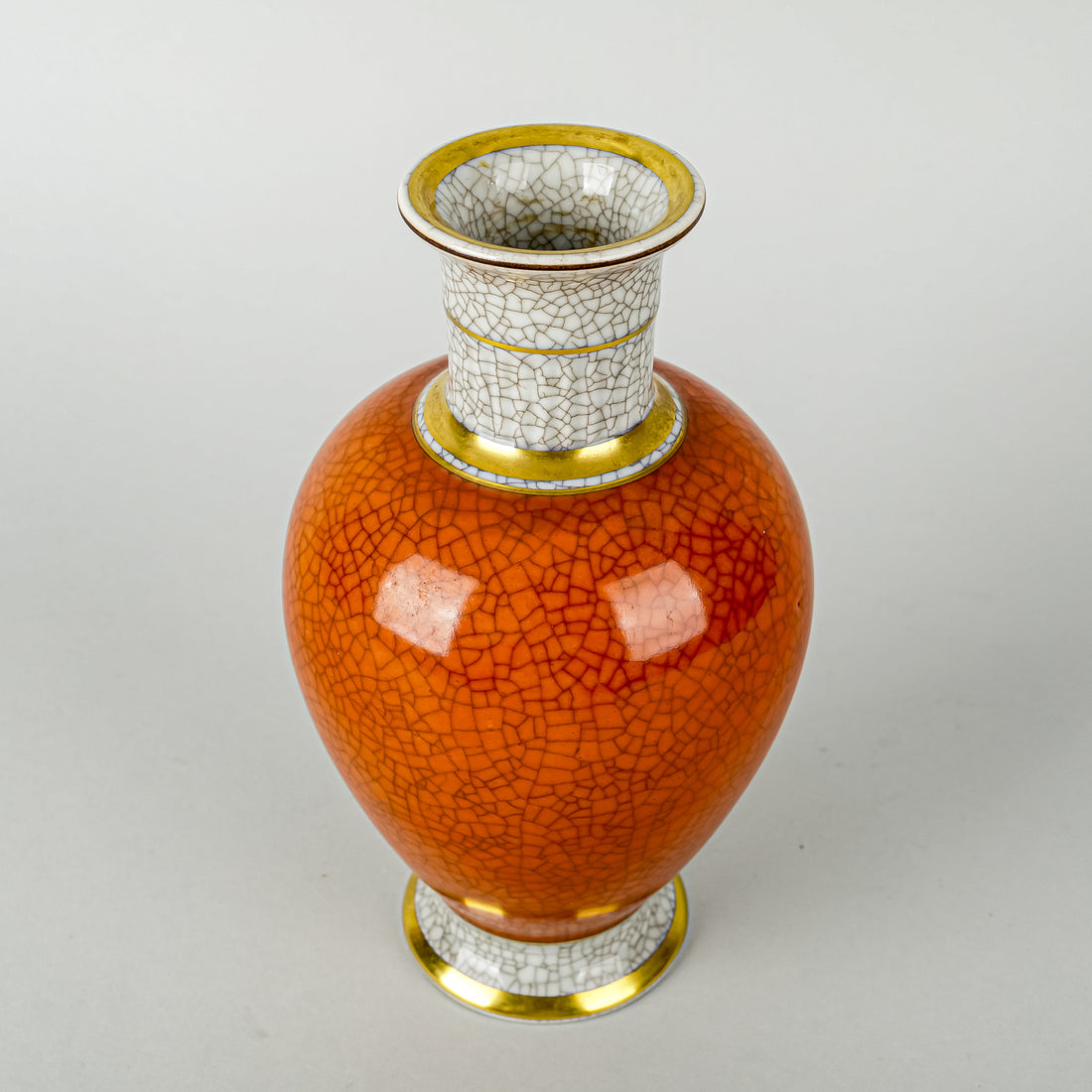 ROYAL COPENHAGEN Thorkild Olsen Orange Crackle Vase 212/3032
