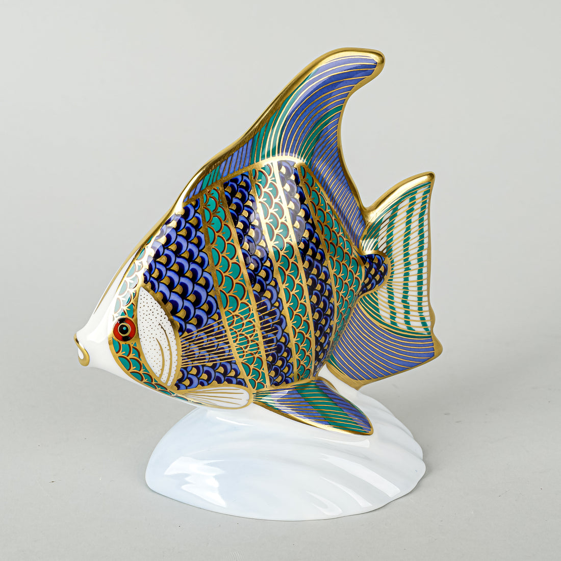 ROYAL CROWN DERBY Paperweight Tropical Fish Angel Fish
