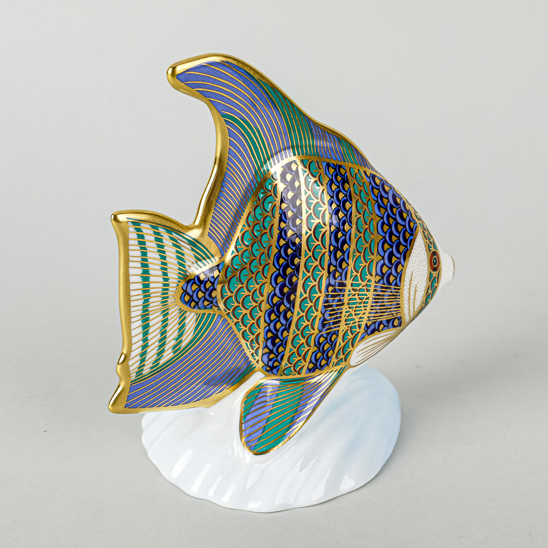 ROYAL CROWN DERBY Paperweight Tropical Fish Angel Fish