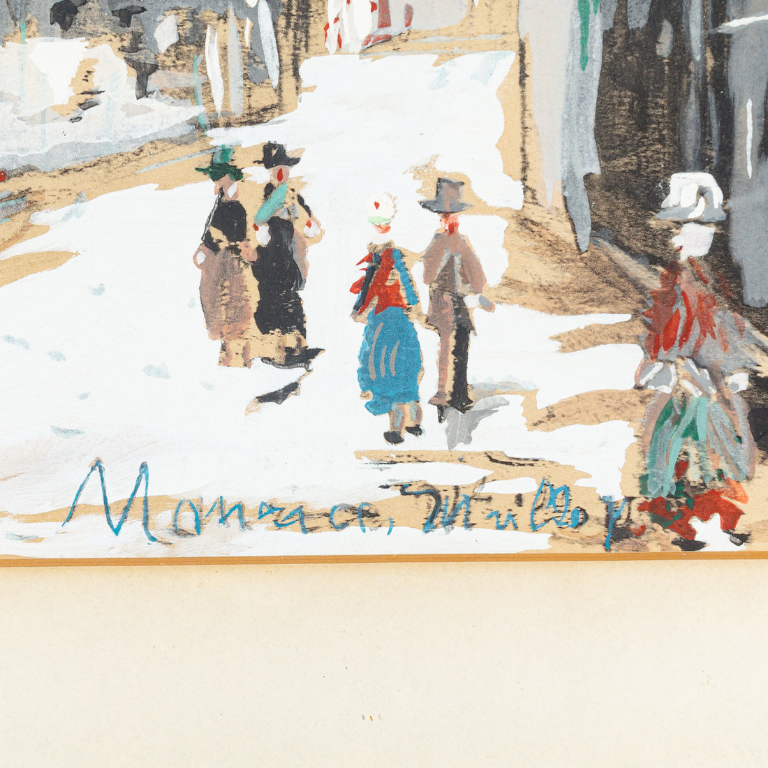After Maurice Utrillo (French 1883-1955) La Vieille Rue Saint-Vincent" Jacomet Pochoir Print on paper