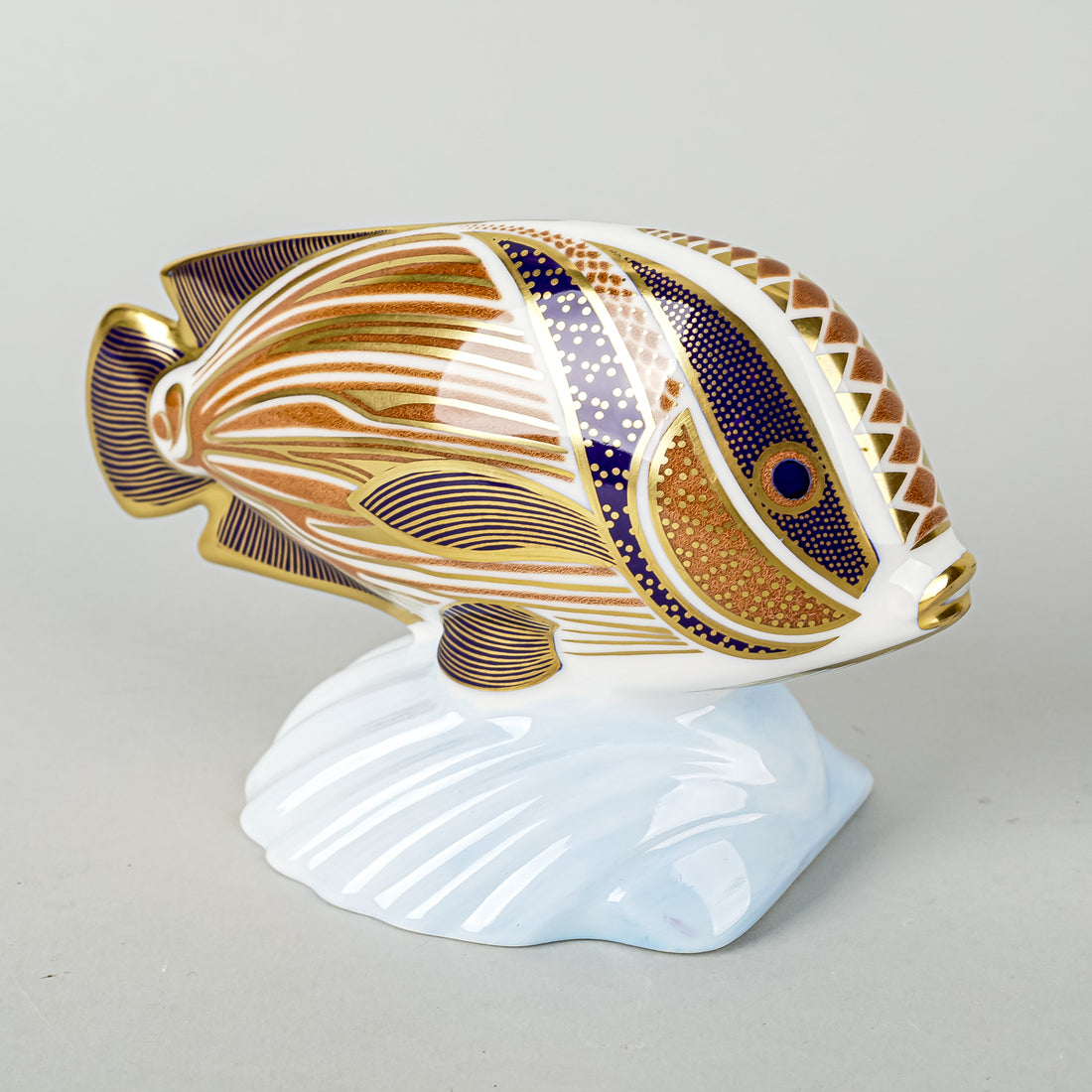ROYAL CROWN DERBY Paperweight Tropical Fish Sweetlips