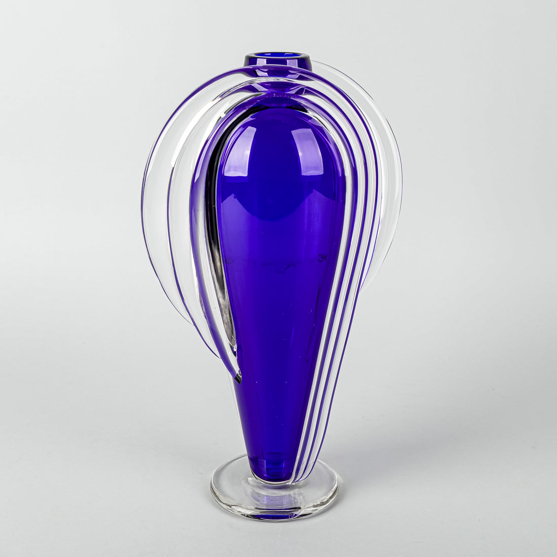 THOMAS BUECHNER Fused Art Glass Vase - Cobalt
