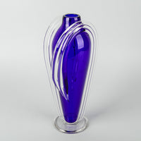 THOMAS BUECHNER Fused Art Glass Vase - Cobalt