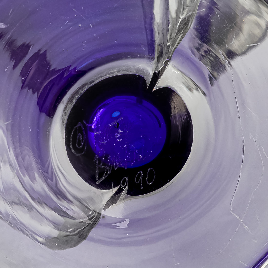 THOMAS BUECHNER Fused Art Glass Vase - Cobalt