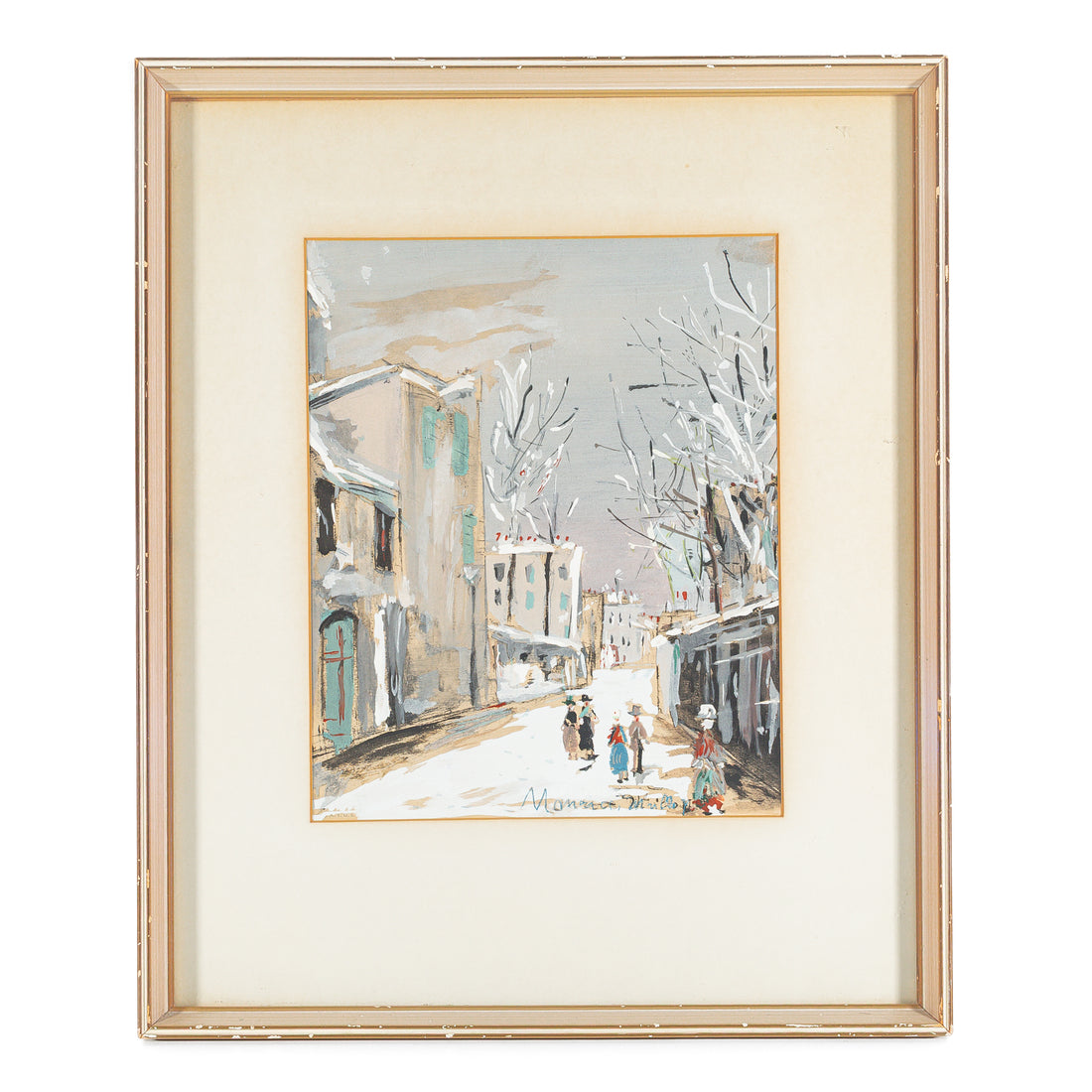After Maurice Utrillo (French 1883-1955) La Vieille Rue Saint-Vincent" Jacomet Pochoir Print on paper
