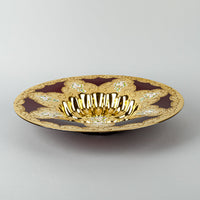 Bohemian Style Gold And Red Centrepiece Bowl With Hand Painted Enamels